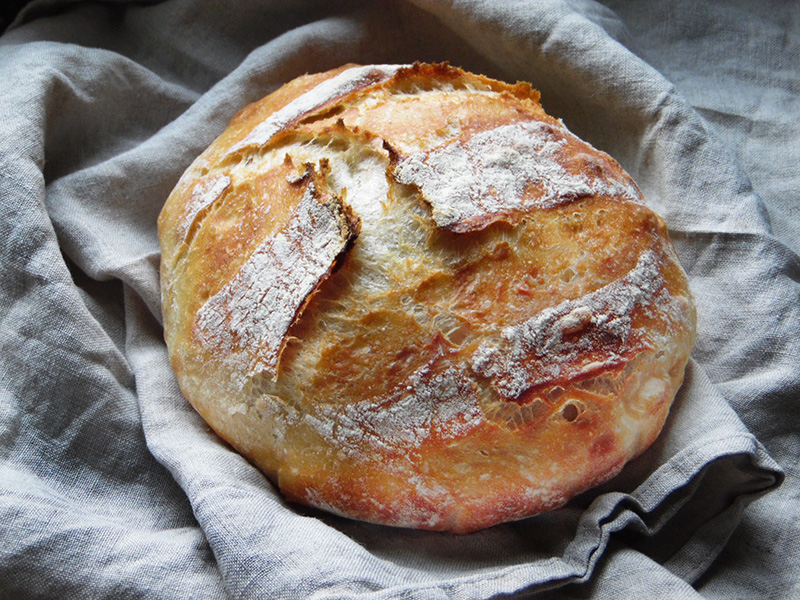 wiejski chleb bez wyrabiania